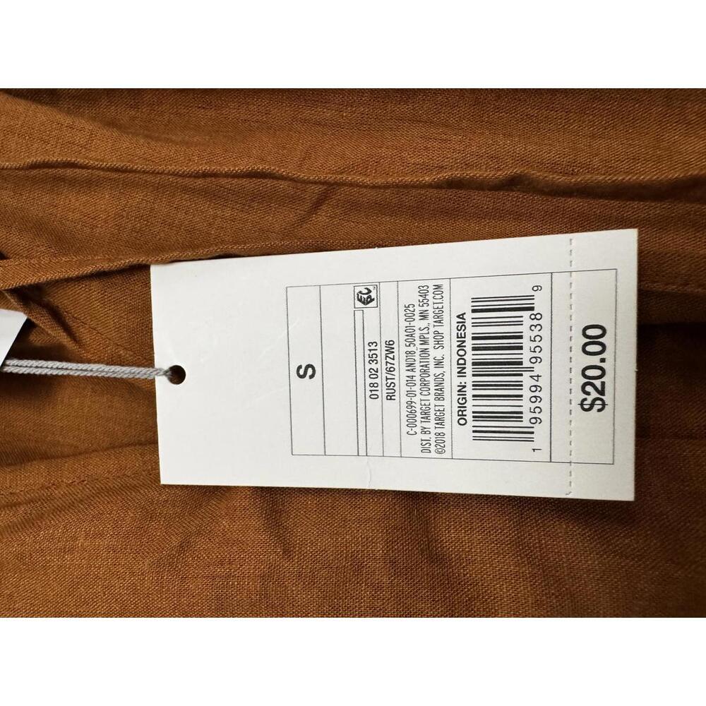Rust Orange Women's Long Sleeve Blouse - Size S - Picture 3 of 4